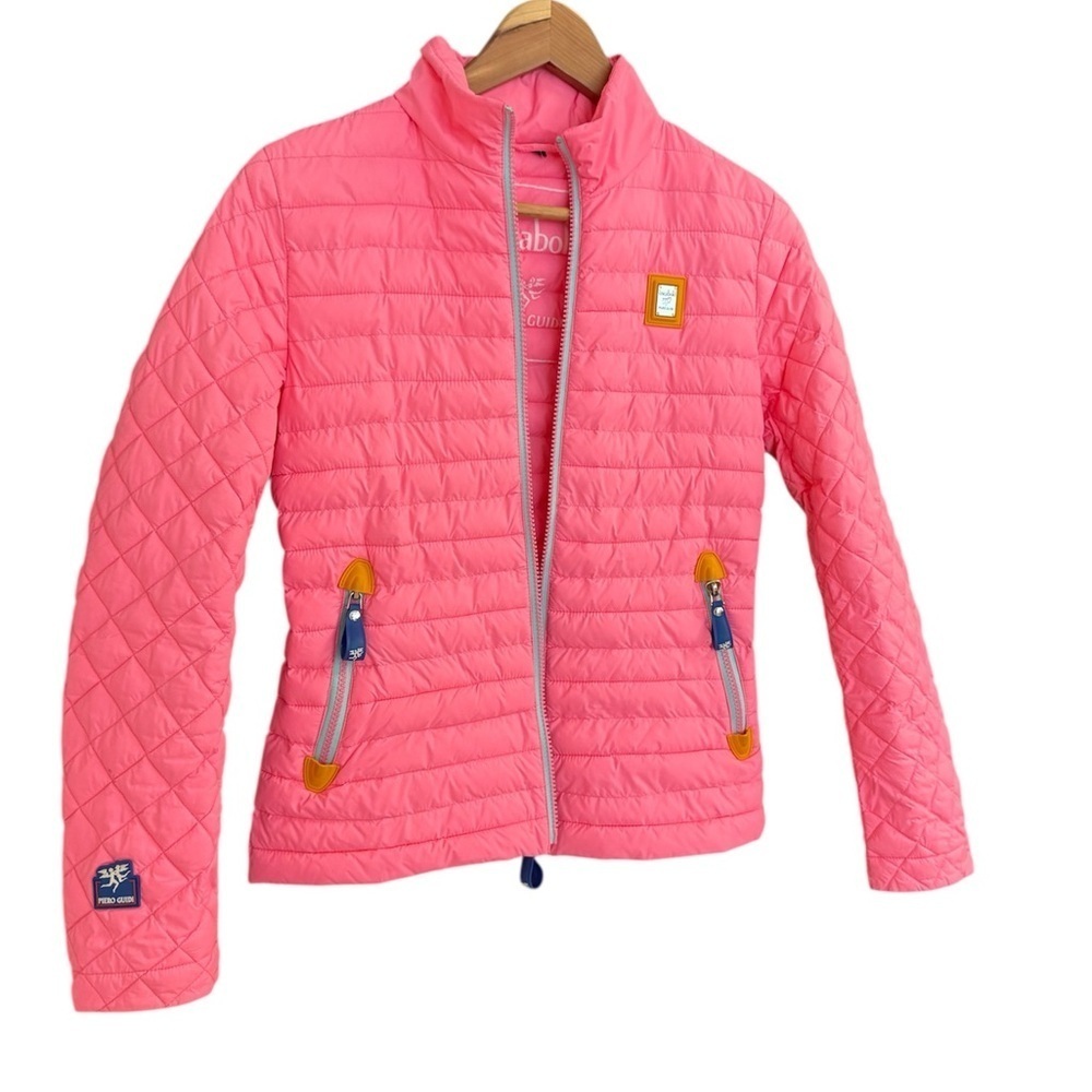 Piero Guidi NWOT S feather puffer vibrant pink ultra lux never worn